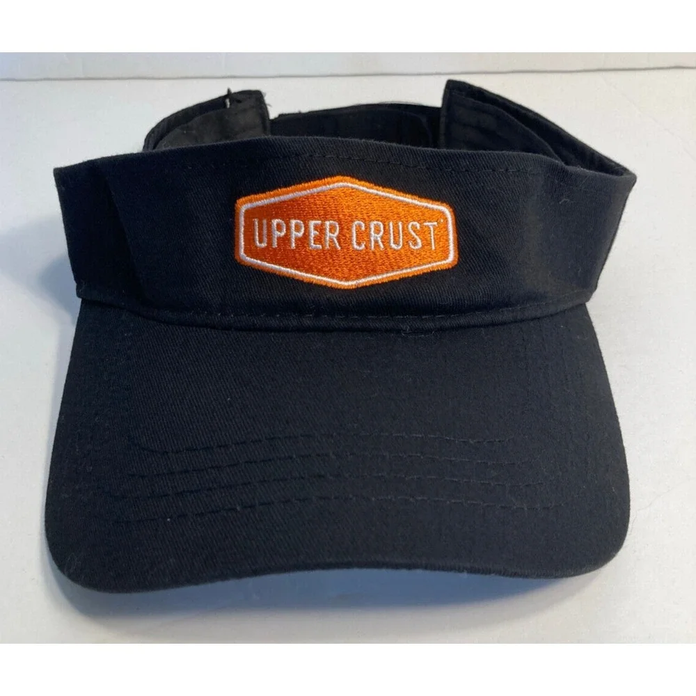 Upper Crust Visor Cap Hat Black Twill Adjustable Employee Promo Cap Pizza